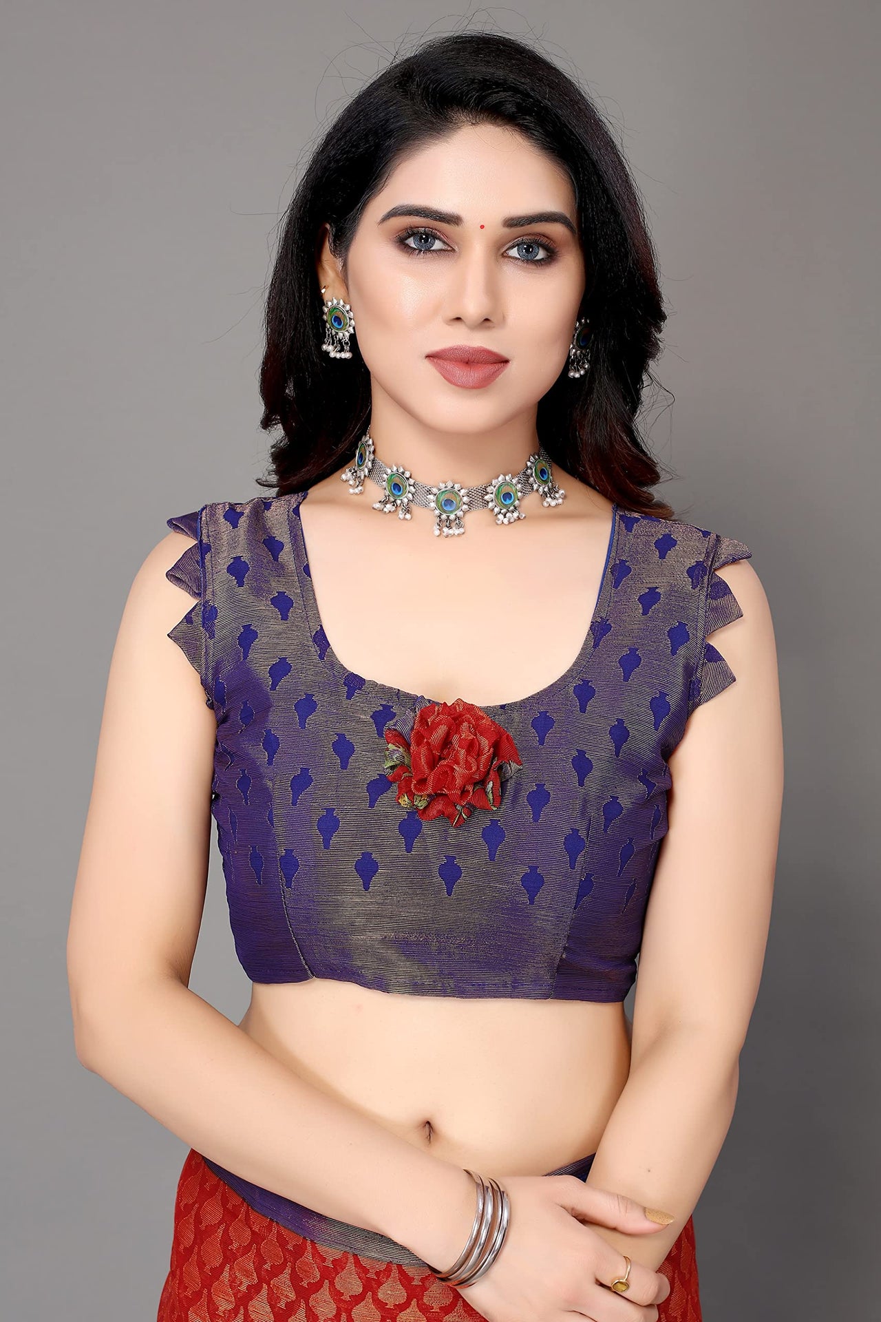 Winza Designer Women's  Chiffon Brasso Floral Printed Saree with Blouse Piece