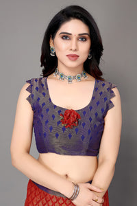 Winza Designer Women's  Chiffon Brasso Floral Printed Saree with Blouse Piece