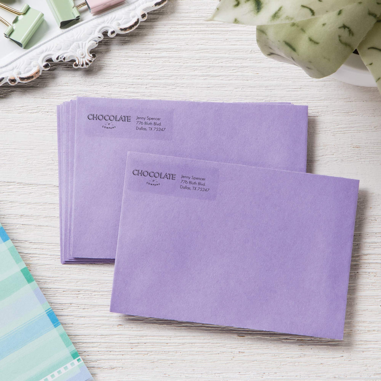 Avery Printable Return Address Labels with Sure Feed, 2/3" x 1-3/4", Glossy Clear, 600 Blank Mailing Labels (06520)