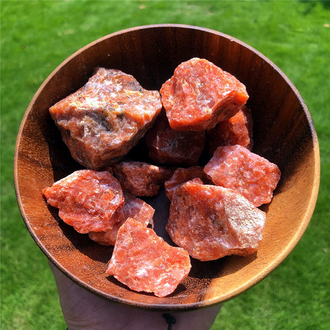 Zenkeeper 1Lb Large Rough Sunstone Bulk Raw Sunstone Crystal Natural Sunstone Chunks Crystals Healing Stones 1 pound - ROUGH