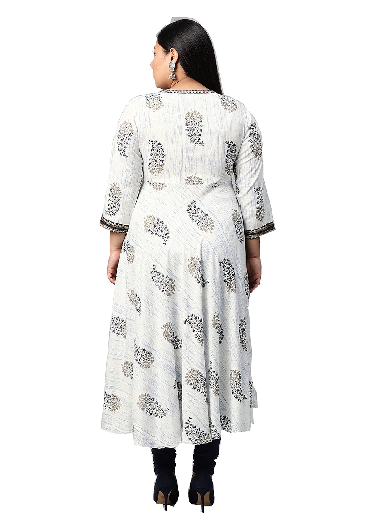 Yash Gallery Women's  Plus Size Plus Size Rayon Tie Dye Printed Anarkali Kurta for Women