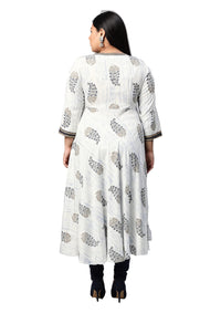 Yash Gallery Women's  Plus Size Plus Size Rayon Tie Dye Printed Anarkali Kurta for Women