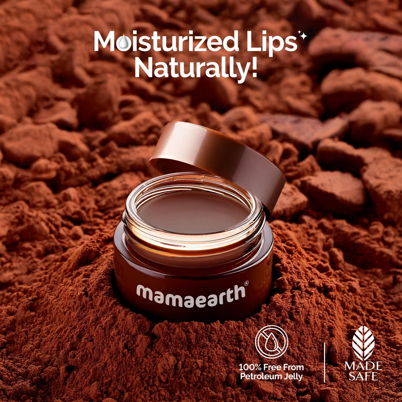 Mamaearth Cocoa Moisture Therapy Lip Balm for Dry & Chapped Lips 15 g|Heals, Brightens|Glossy Finish|Coconut Oil, Cocoa Butter, Vitamin E, Ceramides, Kojic Acid|100% Free of Petroleum Jelly