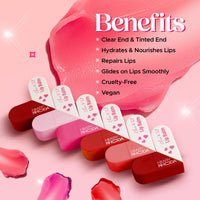 Hilary Rhoda Clear & Tint Lip Balm | Infused with Aloe Vera & Shea Butter | Hydrates & Nourishes Lips | 2 Sided Lip Balm | Glides on lips Smoothly - 2.27g*2 (Pink Love - Shade 04)