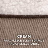 Furhaven Replacement Dog Bed Cover Sherpa & Chenille Sofa-Style, Machine Washable - Cream, Jumbo (X-Large) Cover Only 40.0