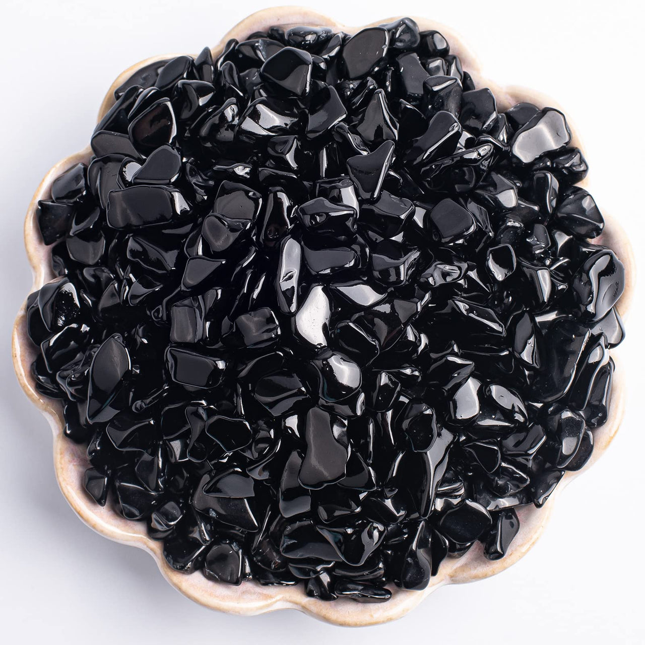 SigMntun Black Obsidian Crystal Chips Bulk, Natural UNDYED - 10 oz (283g) Tumbled Stones for Crafts Decorative Rocks Planters Succulent Rocks, Healing Crystals Meditation Energy Balancing Therapy 10 Oz - Obsidian
