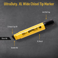 AVERY Marks A Lot UltraDuty Permanent Markers, XL Wide 18mm Chisel Tip, Water Resistant, 1 Black Industrial Marker (29865)