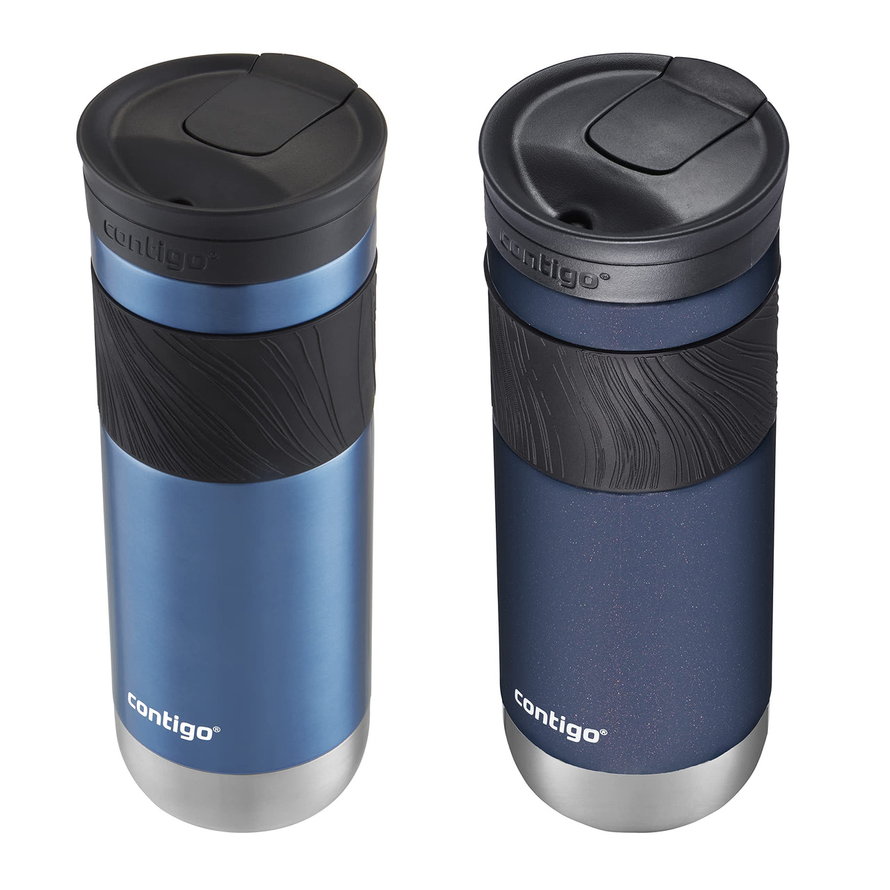 Contigo 20oz Vacuum-Insulated Stainless Steel Leak-Proof Travel Mug, Keeps Drinks Hot/Cold - 2-Pack Blue Corn & Midnight Berry Blue Corn/Midnight Berry 20oz 2 Pack