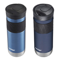 Contigo 20oz Vacuum-Insulated Stainless Steel Leak-Proof Travel Mug, Keeps Drinks Hot/Cold - 2-Pack Blue Corn & Midnight Berry Blue Corn/Midnight Berry 20oz 2 Pack