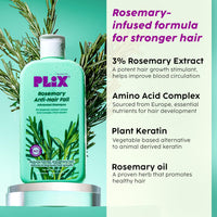 PLIX - THE PLANT FIX Rosemary Hair Growth Advanced Oil, Shampoo & Conditioner for Reducing Hair Loss & Breakage | Nourishes & Strengthen Hair Follicles | All Hair Types l Dermatologically Tested