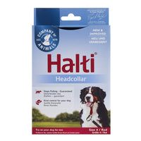 HALTI Headcollar - to Stop Your Dog Pulling on The Leash. Adjustable, Reflective and Lightweight, with Padded Nose Band. Dog Training Anti-Pull Collar for Large Dogs (Size 4, Red)