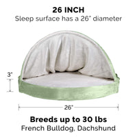 Furhaven Replacement Dog Bed Cover Microvelvet Snuggery, Machine Washable - Sage, 26-inch Microvelvet Sage 26.0