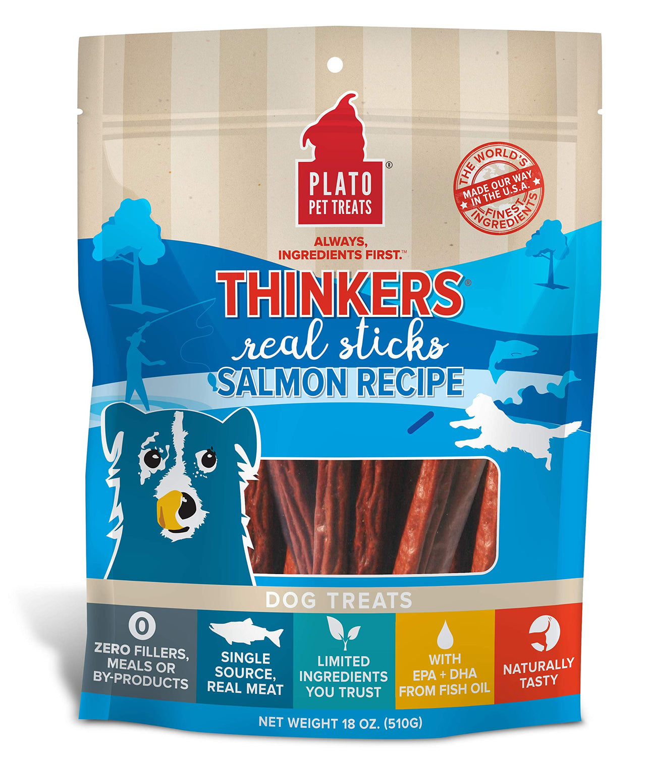 Plato Thinkers Salmon 18oz 1.13 Pound (Pack of 1)
