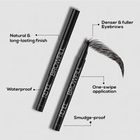 RENEE Browfill Eyebrow Pen - Black | Waterproof & Smudge-Proof | One Swipe Application | Micro Precision | Natural & Long-Lasting Finish | For Denser & Fuller Eyebrows | Easy to Use | Cruelty-Free