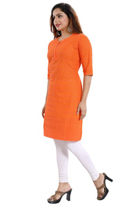 QUEEN SHIELD Women's  Formal & Casual Cotton Chikan-Kari Kurta (4444.)