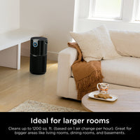 Shark Air Purifier for Home, Office, and Bedroom, Clean Sense Technology, HEPA Air Filter, 1200 Sq Ft, Captures 99.98% of Particles, Pet Dander, Pollutants, Dust, Smoke, Allergens & Smells, HP202 Black 1200 Sq. Ft.