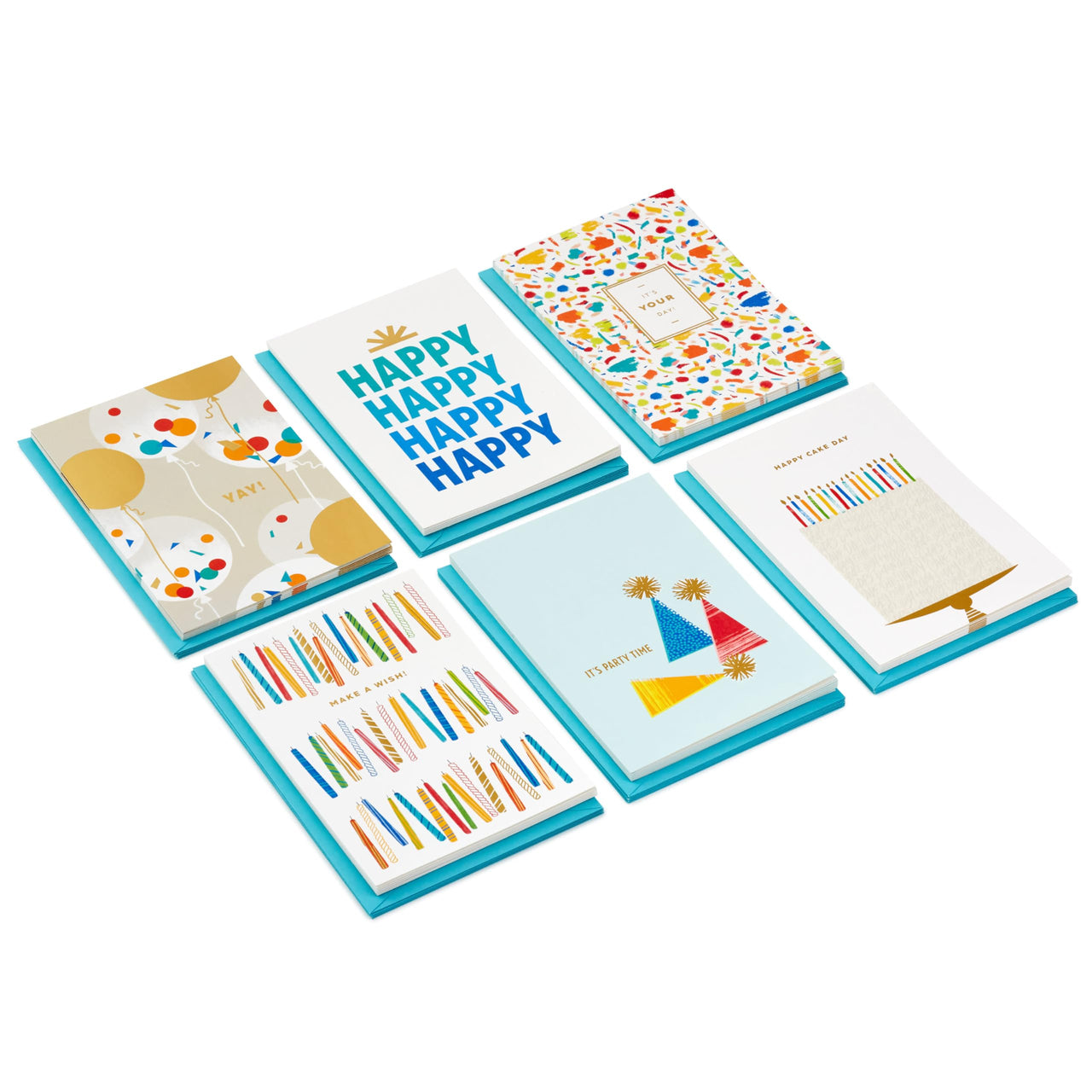 Hallmark Birthday Cards Assortment, 36 Cards with Envelopes (Party Time) Party Time