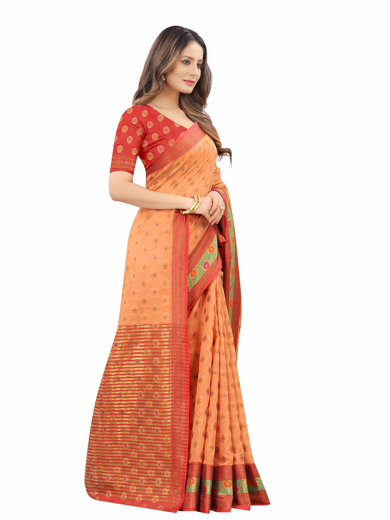 Silk Zone Women's  Cotton Woven Saree