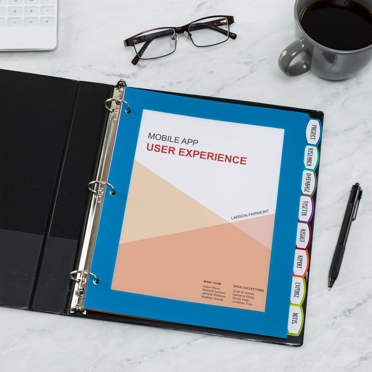 Avery Ultralast Big Tab Plastic Dividers for 3 Ring Binders, 8-Tab Set, Multicolor with White Labels, 1 Set (24901) 8 tab