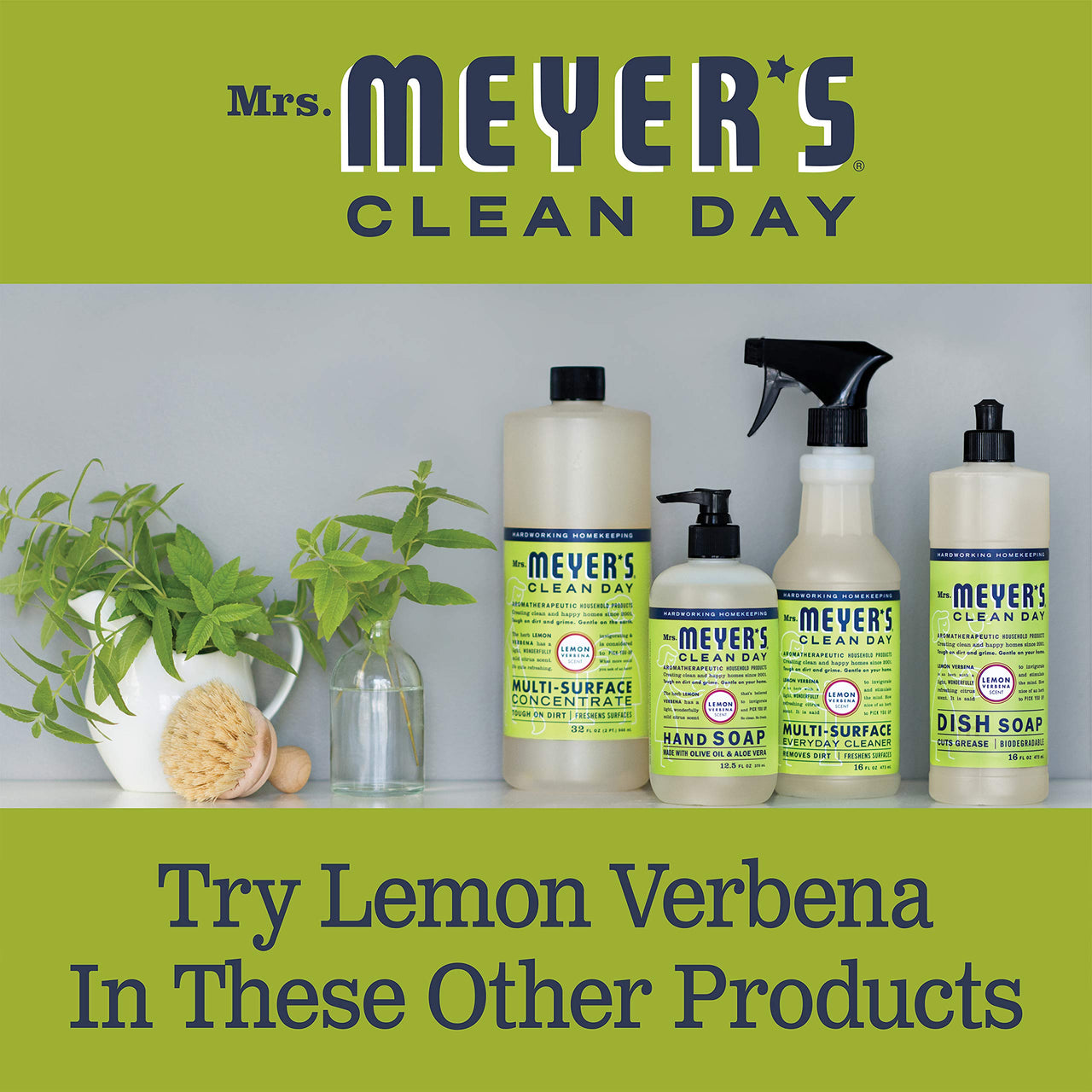 MRS. MEYER's CLEAN DAY Room and Air Freshener Spray, Non-Aerosol Spray Bottle Infused with Essential Oils, Lemon Verbena, 8 fl. oz - Pack of 3 8 Fl Oz (Pack of 3)