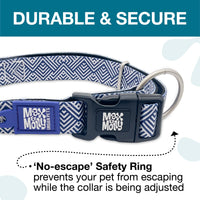 Max & Molly Soft Padded Neoprene Dog Collar w/Smart ID Gotcha! QR Pet Safety Tag, Durable, Waterproof, Anti-Stink, Machine Washable Collar for Dogs, Mykonos Navy Stripe, S