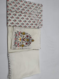 Jaipuri Fashionista Women's  White Colour Rayon Printed Straight Kurti with Palazzo Pant and Dupatta Set