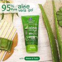 Ayouthveda Aloe Vera Gel 150 gm for Face, Body & Hair | Aloe Vera Skin/Hair Gel With Neem & Tulasi Vitamin Extracts | Calms Sunburn & Promotes Even Skin Tone (Pack Of 2;150ml each)