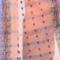 dB DESH BIDESH Women`s Traditional Bengal Tant Tri Leaf Woven Design Pure Handloom Cotton Saree Without Blouse Piece