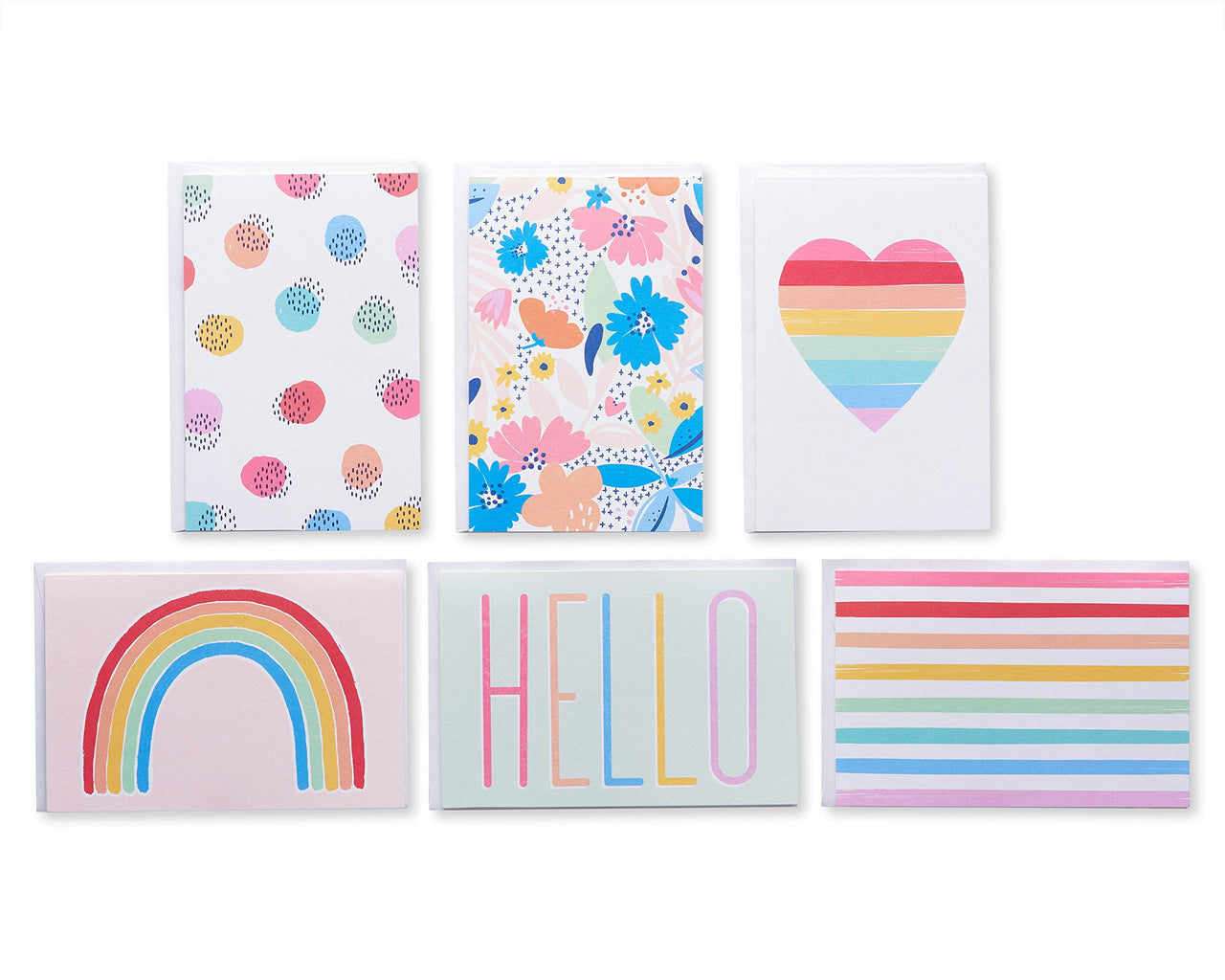 American Greetings Blank Cards with White Envelopes for All Occasions, Rainbow Designs (48-Count)