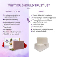 Ayouthveda Handmade Indian Clay Soap | Nourishes Protects & Hydrates Skin | A Three Layered Mineral Rich Clay Bar| Daily use Bar for Both Men & Women (Pack Of 3-110g each)