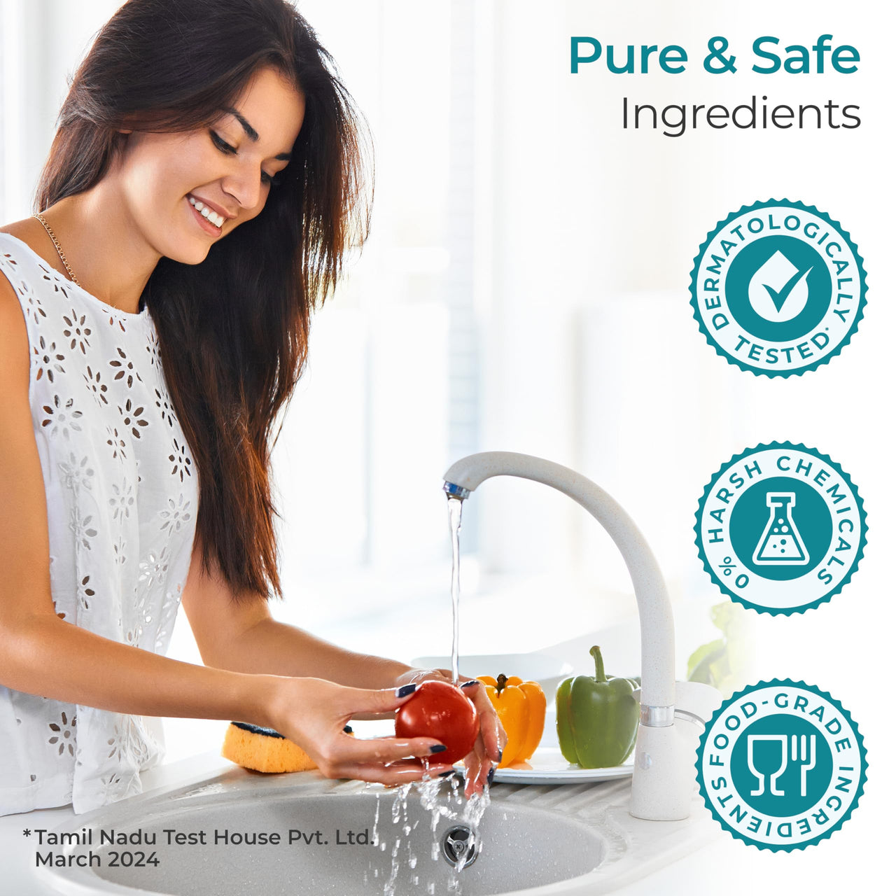 LuvLap Baby Liquid Cleanser 500ml, For cleaning feeding bottle, cutlery, toys, fruits & vegetables, Kills 99.9% Germs, pH Balanced Dermatologically tested formula, No harsh chemicals, Bio-degradable