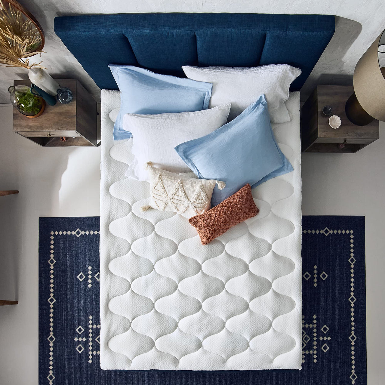 Sleep Innovations Cooling Comfort Gel Memory Foam Dual Layer Mattress Topper, 4 Inch, King Size, Pillow Top Cover