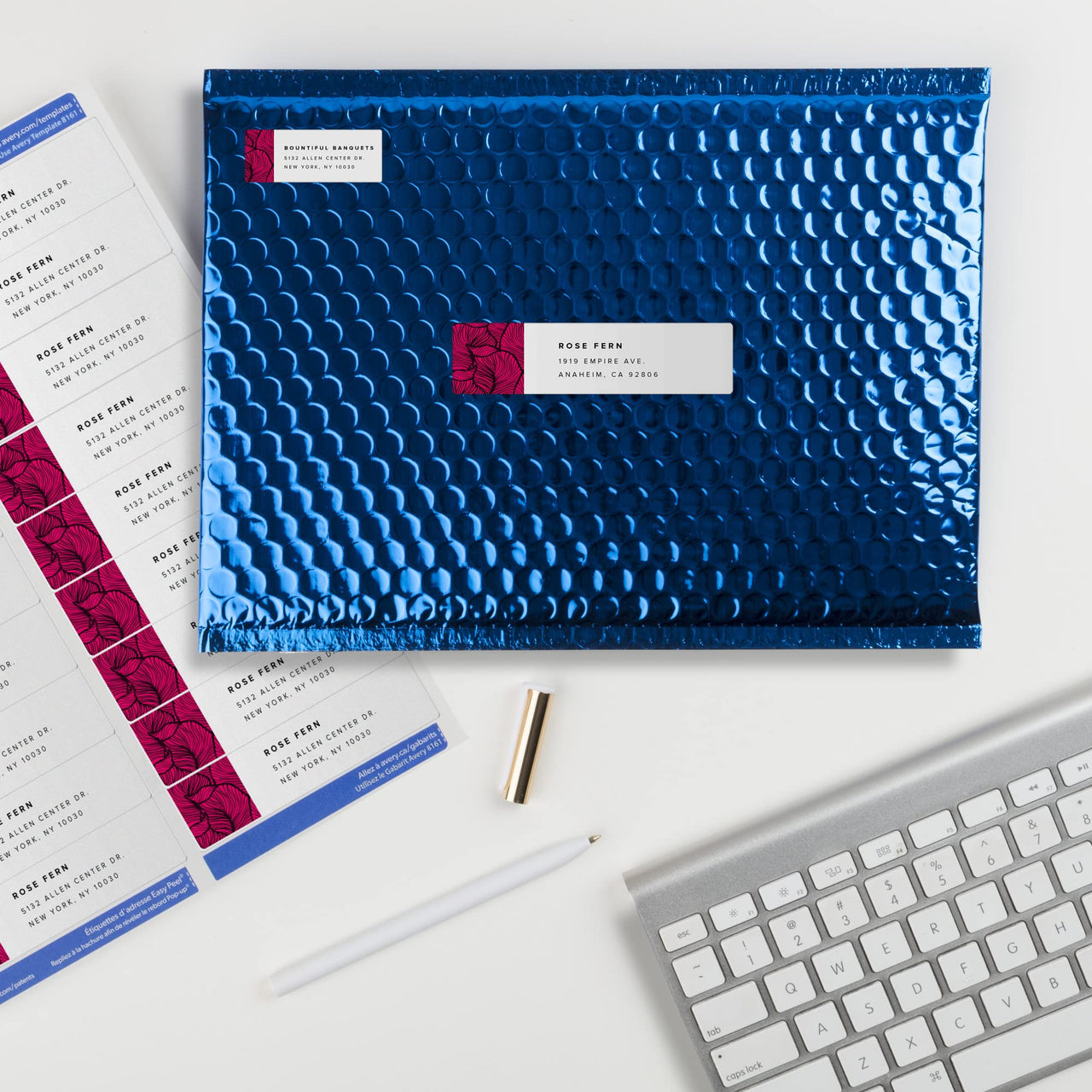 Avery Easy Peel Printable Address Labels with Sure Feed, 1" x 4", White, 500 Blank Mailing Labels (05261)