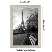 Americanflat 8x12 Picture Frame in Driftwood - Engineered Wood Photo Frame with Shatter-Resistant Glass, Hanging Hardware, and Easel for Wall and Tabletop Display