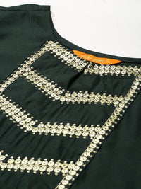 INDO ERA Women's  Cream Solid Viscose Straight Kurta Trouser With Dupatta Set