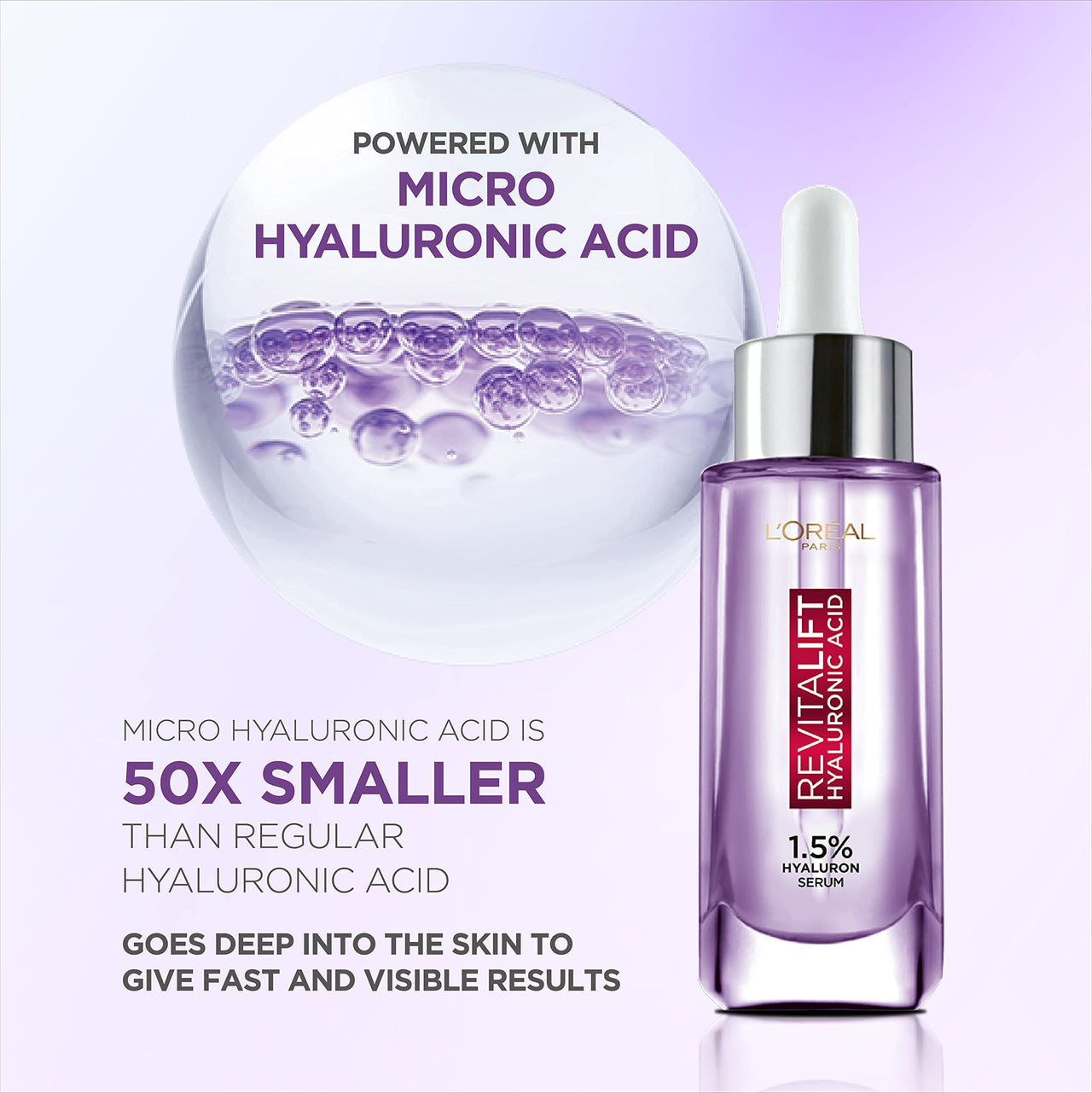 L'OREAL PARIS Moisture Filling Shampoo, With Hyaluronic Acid, For Dry & Dehydrated Hair, Hyaluron Moisture 72H, 340Ml & Revitalift Serum, With 1.5% Hyaluronic Acid, 15Ml, 2 Count
