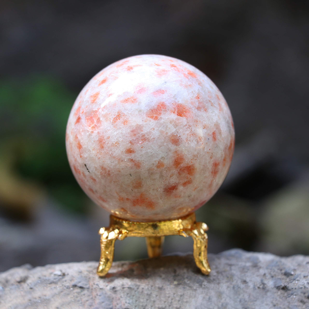 Sunstone | Crystal Sphere Ball | Gemstone Ball with Stand | Natural Gemstone for Healing Crystals | Crystal Balls for Witchcraft | Chakra Balancing | Spiritual Gift Home Décor | Size :- 50-60 mm Sunstone Crystal Sphere