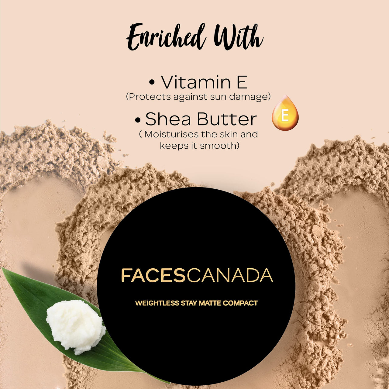 FACESCANADA Faces Canada Weightless Stay Matte Finish Compact Powder - Beige,9 G|Non Oily Matte Look|Evens Out Complexion|Hides Imperfections|Blends Effortlessly|Pressed Powder For All Skin Types