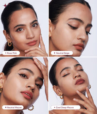 Gush 4 in 1 Matte Liquid Lipstick | Waterproof and Smudge proof | Non Sticky & Non Drying | Highly Pigmented | Infused with Shea butter and Jojoba oil to prevent dryness (8.4 ml) (Dark Nude)