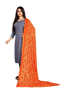 Akshar Llc Miss India Women's  Chiffon Dupatta With Goodembroidery Work