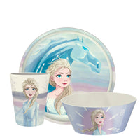 Zak Designs Disney Frozen 2 Kids Dinnerware Set 3 Pieces, Durable and Sustainable Melamine Bamboo Plate, Bowl, and Tumbler are Perfect For Dinner Time With Family (Anna, Elsa, Olaf) 8