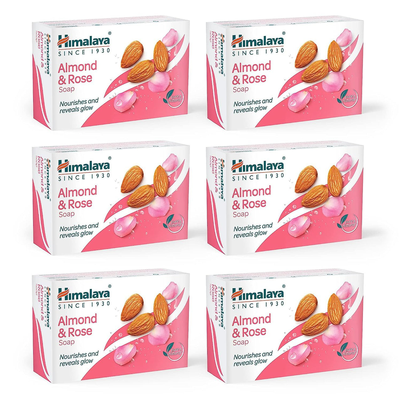 Himalaya Herbals Almond and Rose Soap, 125g (Pack of 6)
