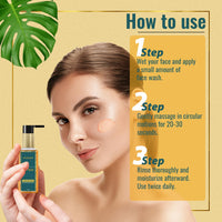 Ayuranic Tan & Dark Spots Removal Ayurvedic Face Wash For Glowing & Even Skin Tone | Kumkumadi Oil, Rose Water, Turmeric For Oily & Acne Prone Skin | Ayush Certified | (11 Natural Herbs, 100 ml)