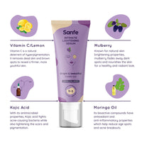 Sanfe Intimate Lightening Serum - 50g | For Dark Underarms, Inner Thighs, Knees And Bikini Area | With Kojic Acid, Vitamin C, Natural Lemon and Mulberry Extracts (Intimate Lightening Serum - 50 gms)