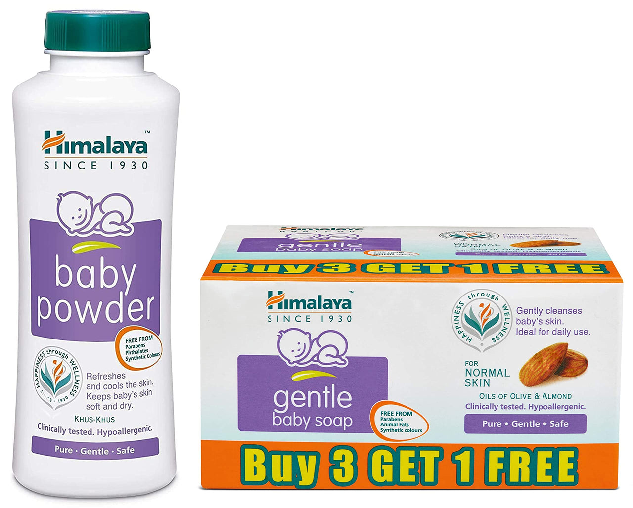 Himalaya Baby Powder (400g) & Himalaya Gentle Baby Soap (4N*75g)