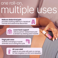 BOHECO Bloom Menstrual Pain Relief Roll-On, Ayurvedic Cramp Relief Oil with Vijaya Leaf Extract, Wintergreen and Mint, Travel-Friendly Roll-On for Period Pain, Fast-Acting, Stain-Free, 10 ml