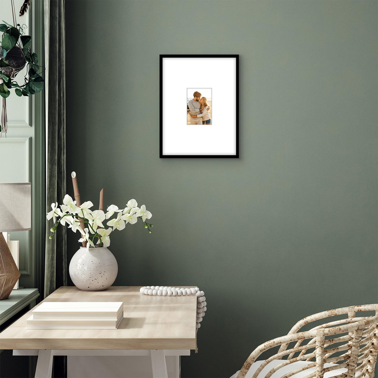 Americanflat 12x16 Picture Frame in Black - Use as 4x6 Picture Frame with Mat or 12x16 Frame Without Mat - Thin Border Photo Frame with Plexiglass Cover - Vertical or Horizontal Wall Display 12x16 - (4x6 With Mat) 1 Pack