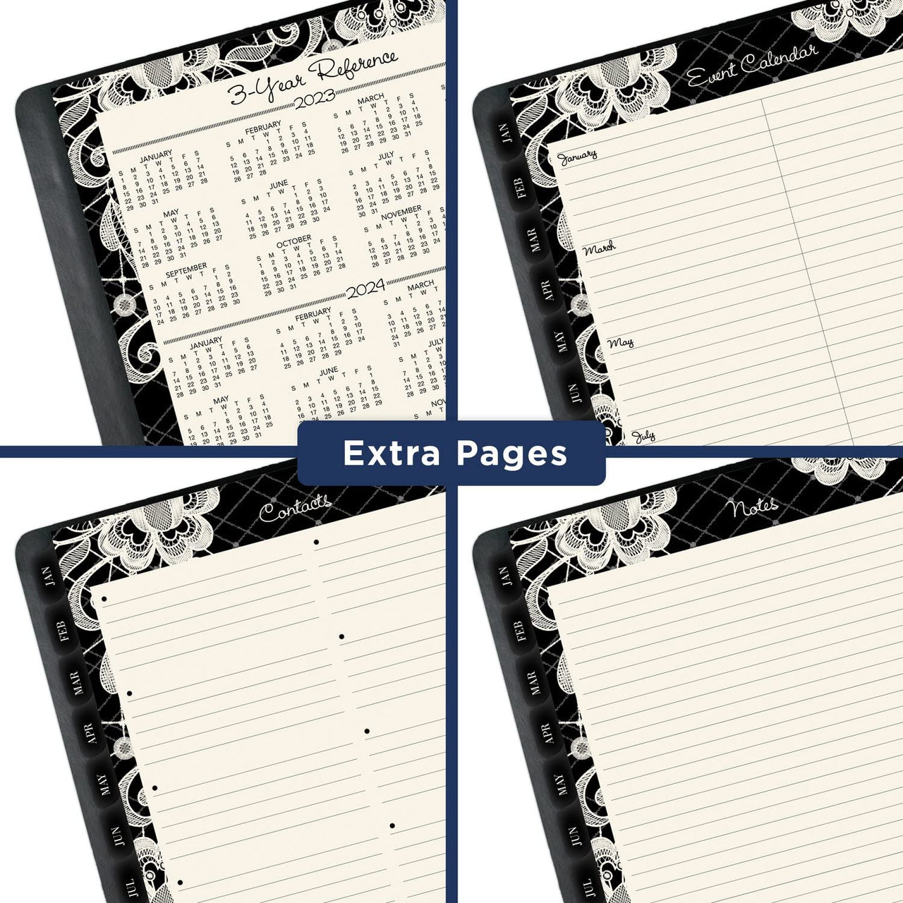 AT-A-GLANCE 2024 Weekly & Monthly Planner, Hourly Appointment Book, 8-1/2" x 11", Large, Lacey (541-905-24)
