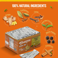 Chaayos Instant Tea Premix - Masala Chai Flavour - Regular Sugar (14 Grams * 36 Sachets) (Makes 504g) | Masala Tea Powder | Premix Tea | Masala Chai | Assam Tea | Desi Chai