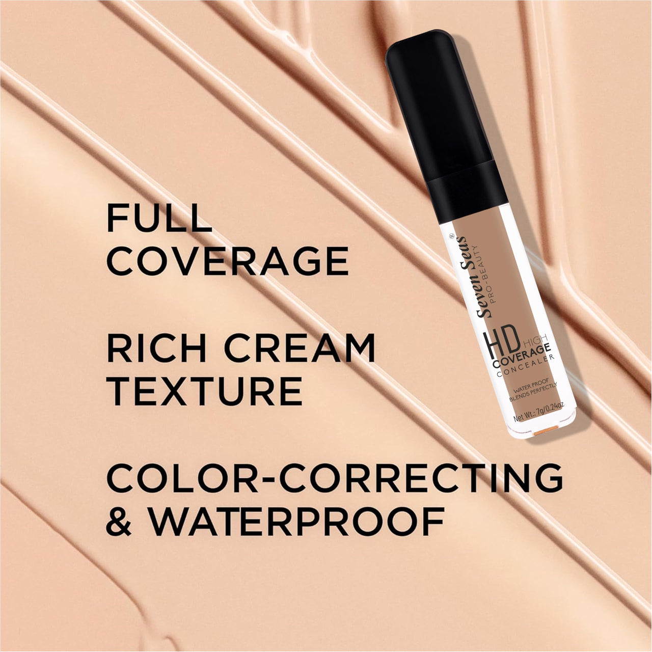 Seven Seas Water Proof | Long Lasting | Cover Spots | Full Coverage HD High Coverage Concealer (Chest Nut, 7g)